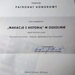 List w sprawie objęcia patronatem przez Marszałka Województwa Świętokrzyskiego "VIII Wakacji z Historią w Ossolinie"